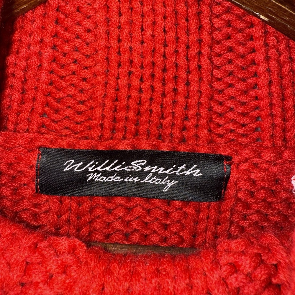 Willi Smith Ribbed Chunky Knit Turtleneck Sweater Pullover‎ Wool Italy Classic - Picture 3 of 8